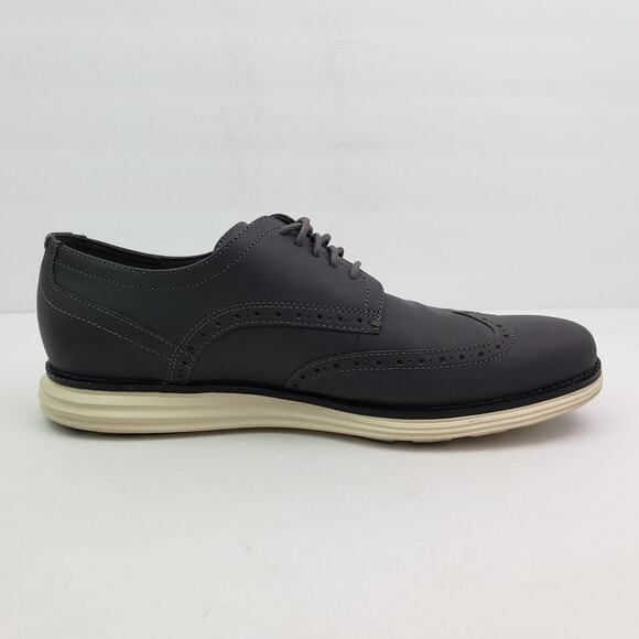 Cole Haan Original Grand Mens Size 10 Gray Leather Wingtip Oxford Shoes C30025 main image 4